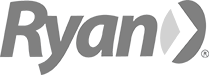The image shows the Ryan logo with the word Ryan in bold, italicized gray letters, followed by a stylized arrowhead or diamond shape—representing excellence in Class A office space San Antonio.